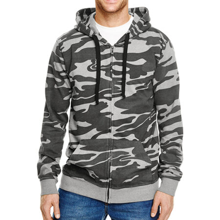 Full Zip Camo Hooded Sweat Jacket