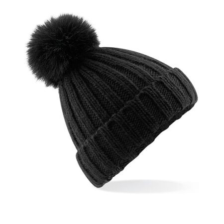 Verbier Faux Fur Pop Pom Chunky Beanie