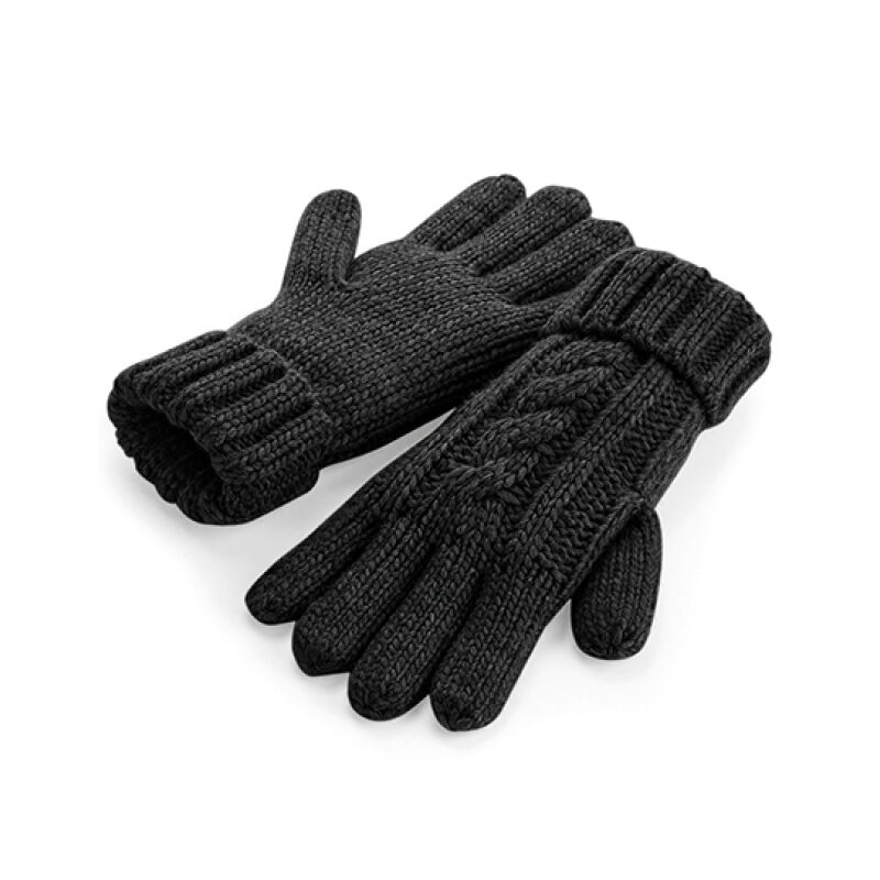 Cable Knit Melange Gloves