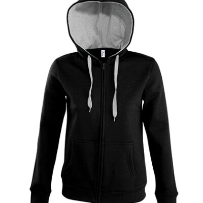 Contrast Hooded Zip Jacket Soul Women