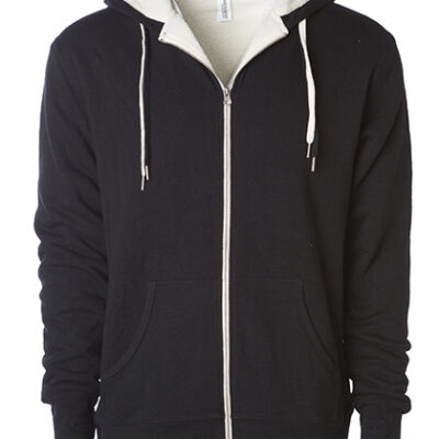 Unisex Sherpa Lined Zip Hooded Jacket