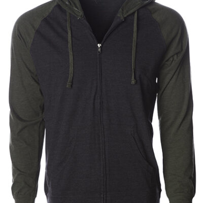 Men`s Lightweight Jersey Raglan Zip Hood