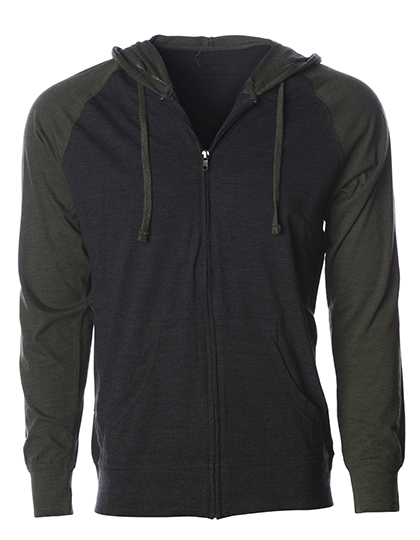 Men`s Lightweight Jersey Raglan Zip Hood