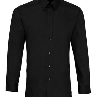 Men`s Long Sleeve Fitted Poplin Shirt