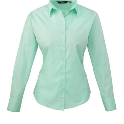 Ladies` Poplin Long Sleeve Blouse