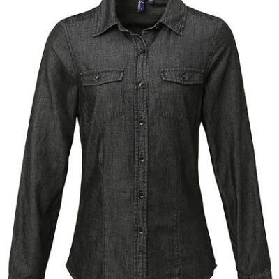 Ladies` Jeans Stitch Denim Shirt