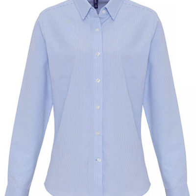 Ladies Cotton Rich Oxford Stripes Shirt