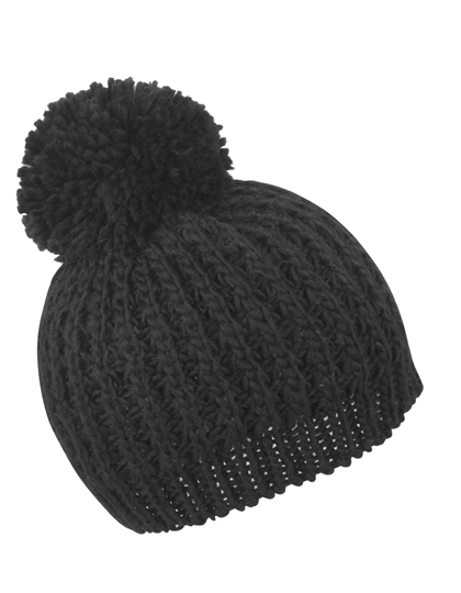 Knitted Flute Pom Pom Hat