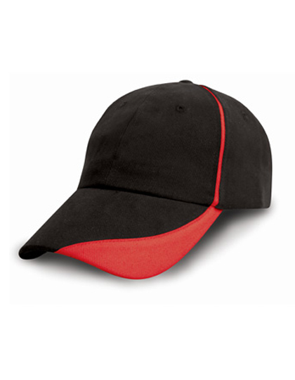 Heavy Brushed Cotton Cap with Scallop Peak and Contrast Trim