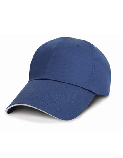 Unwashed Fine Line Cotton Cap with Sandwich Peak