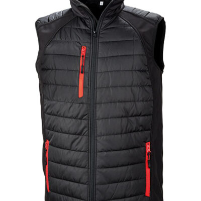 Black Compass Padded Soft Shell Gilet