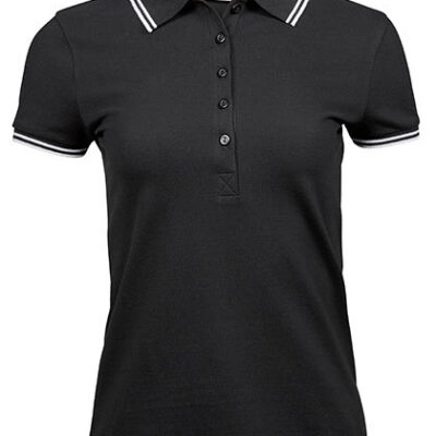 Womens Luxury Stripe Stretch Polo