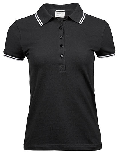 Womens Luxury Stripe Stretch Polo