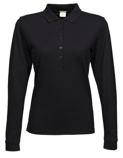 Womens Luxury Stretch Long Sleeve Polo