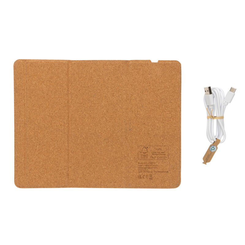 Podložka pod myš s bezdrôtovou nabíjačkou 10W z FSC® korku - Image 3