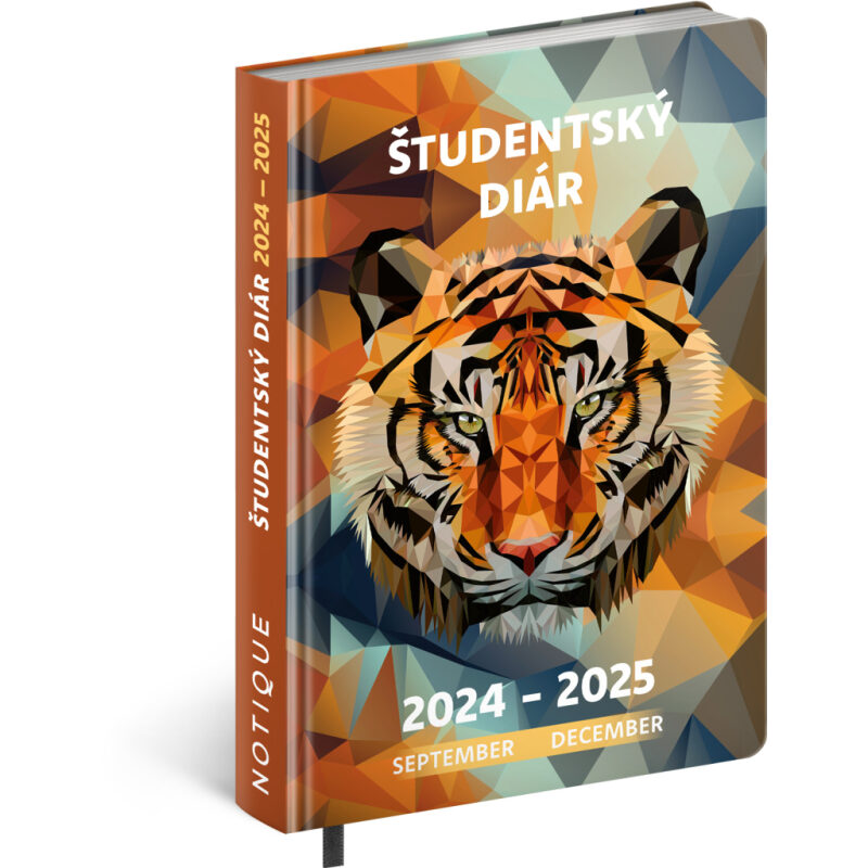 NOTIQUE Študentský diár Tiger (september 2024 – december 2025), 9,8 x 14,5 cm