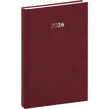 NOTIQUE Denný diár Balakon 2026, bordový, 15 x 21 cm