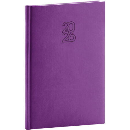 NOTIQUE Týždenný diár Aprint 2026, fialový, 15 x 21 cm