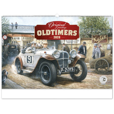 NOTIQUE Nástenný kalendár Oldtimers – Václav Zapadlík 2026, 64 x 42 cm