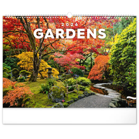 NOTIQUE Nástenný kalendár Záhrady 2026, 48 x 33 cm