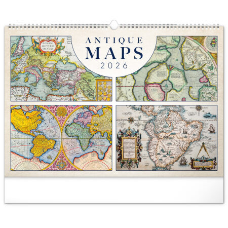 NOTIQUE Nástenný kalendár Staré mapy 2026, 48 x 33 cm