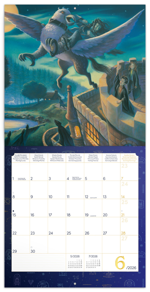 NOTIQUE Poznámkový kalendár Harry Potter 2026, 30 x 30 cm – Obrázok 2