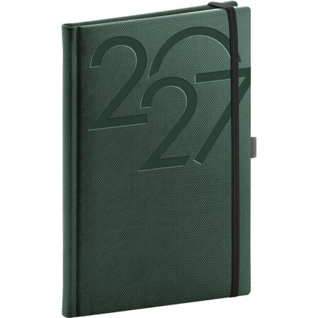NOTIQUE Týždenný diár Ajax 2027, zelený, 15 x 21 cm