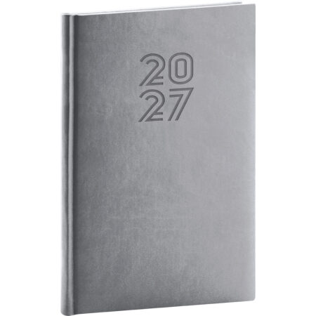 NOTIQUE Týždenný diár Aprint 2027, sivý, 15 x 21 cm