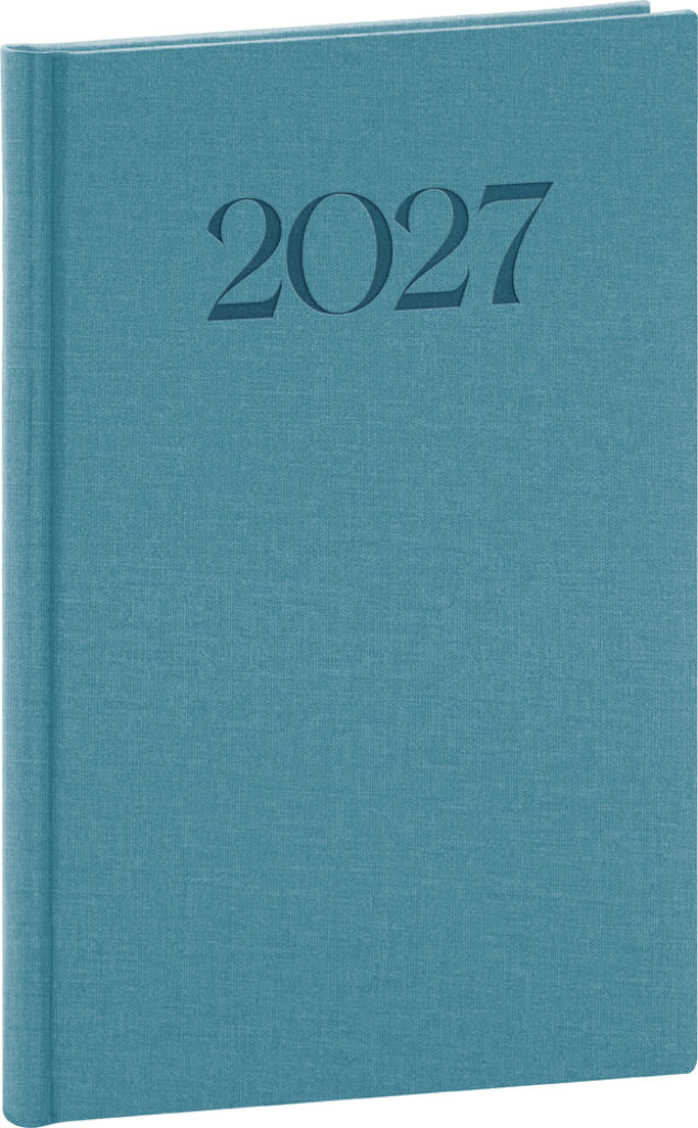 NOTIQUE Týždenný diár Biella 2027, modrý, 15 x 21 cm