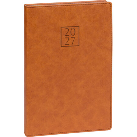 NOTIQUE Týždenný diár Prestigio 2027, hnedý, 15 x 21 cm