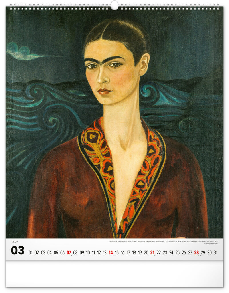 NOTIQUE Nástenný kalendár Frida Kahlo 2027, 48 x 56 cm – Obrázok 4