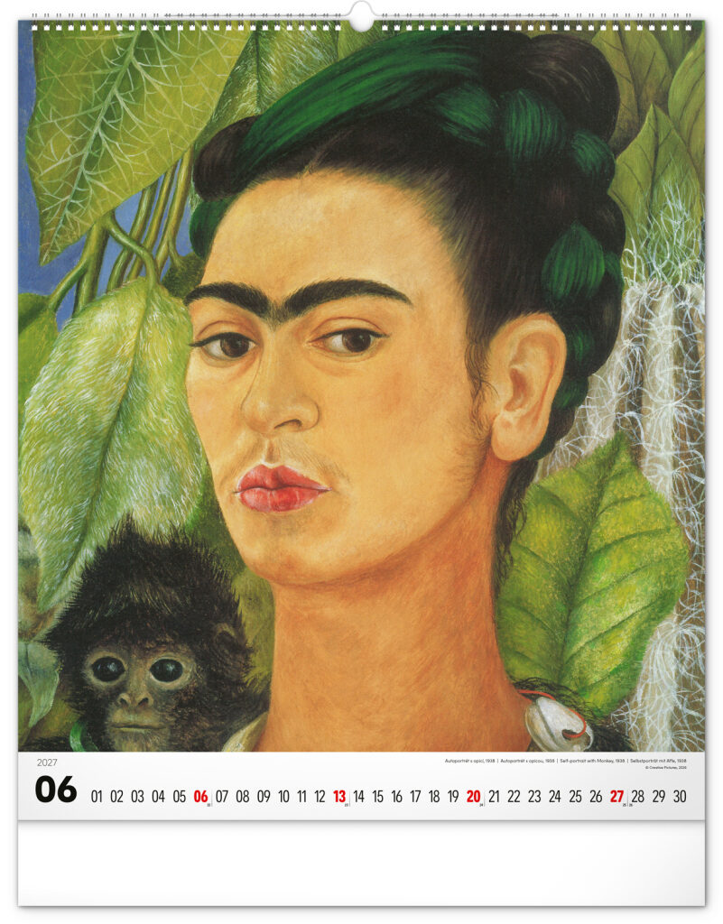 NOTIQUE Nástenný kalendár Frida Kahlo 2027, 48 x 56 cm – Obrázok 7