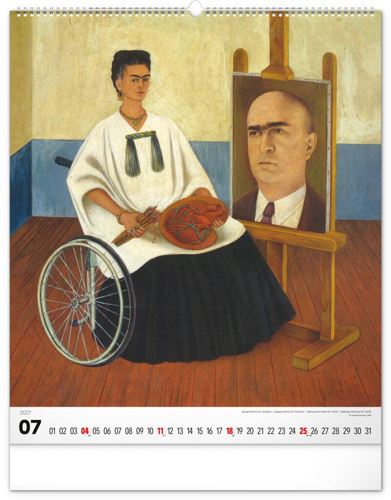 NOTIQUE Nástenný kalendár Frida Kahlo 2027, 48 x 56 cm – Obrázok 8