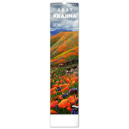 NOTIQUE Nástenný kalendár Krajina CZ/SK 2027, 12 x 48 cm