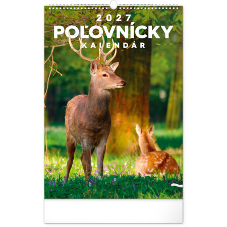 NOTIQUE Nástenný kalendár Poľovnícky 2027, 33 x 46 cm