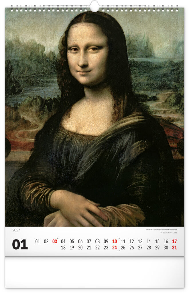 NOTIQUE Nástenný kalendár Renesancia 2027, 33 x 46 cm – Obrázok 2