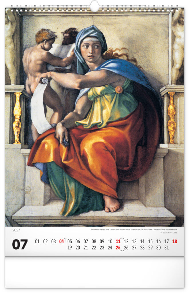 NOTIQUE Nástenný kalendár Renesancia 2027, 33 x 46 cm – Obrázok 8
