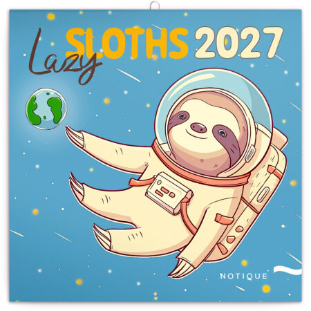 NOTIQUE Grid calendar Lazy Sloths 2027, 30 x 30 cm